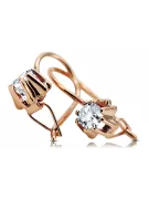 Vintage craft Earrings Zircon Original Vintage 14K Rose Gold vec053r